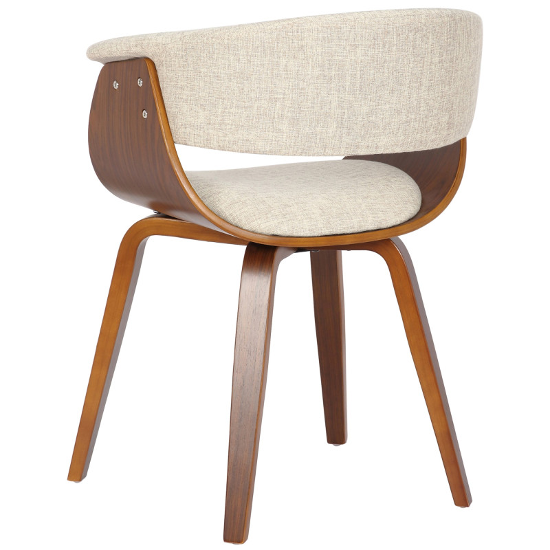Chaise Bruce en tissu noyer crème