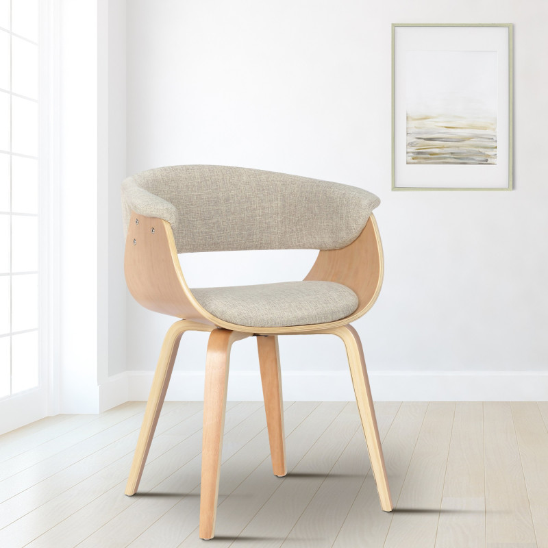 Chaise Bruce en tissu natura crème