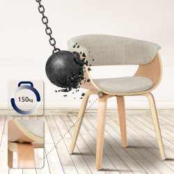 Chaise Bruce en tissu natura crème