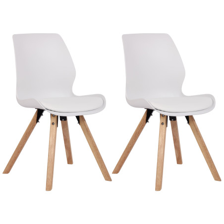 Lot de 2 chaises en plastique Luna, blanches