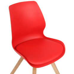 Lot de 2 chaises Luna, en plastique, rouges
