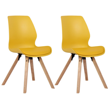 Lot de 2 chaises en plastique Luna, jaune