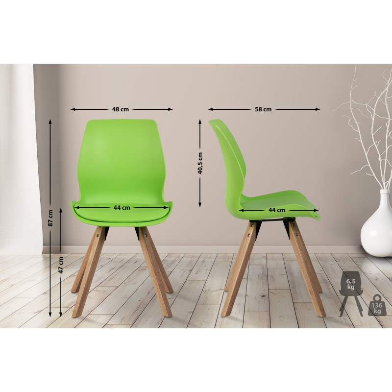 Lot de 2 chaises en plastique Luna en vert