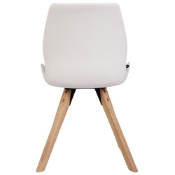 Lot de 2 chaises Luna, simili cuir blanc