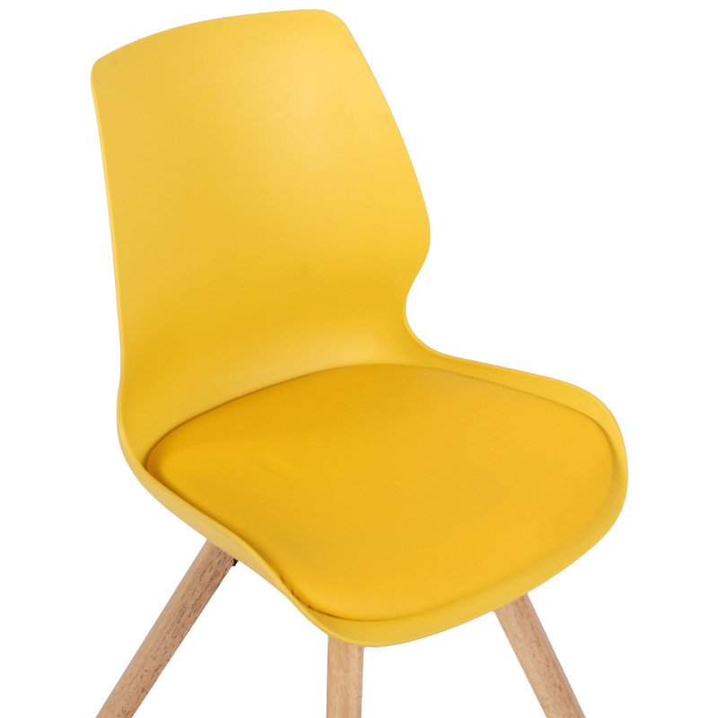 Lot de 4 chaises en plastique Luna, jaune