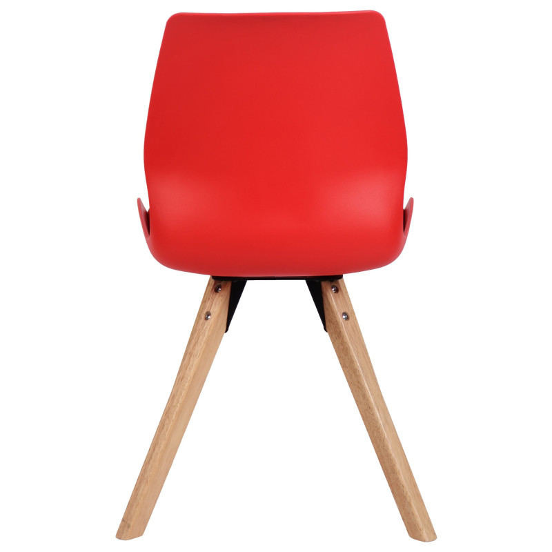 Ensemble de 4 chaises Luna, en plastique, rouges