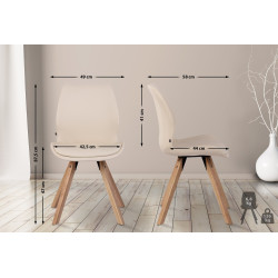 Ensemble de 4 chaises Luna en similicuir crème