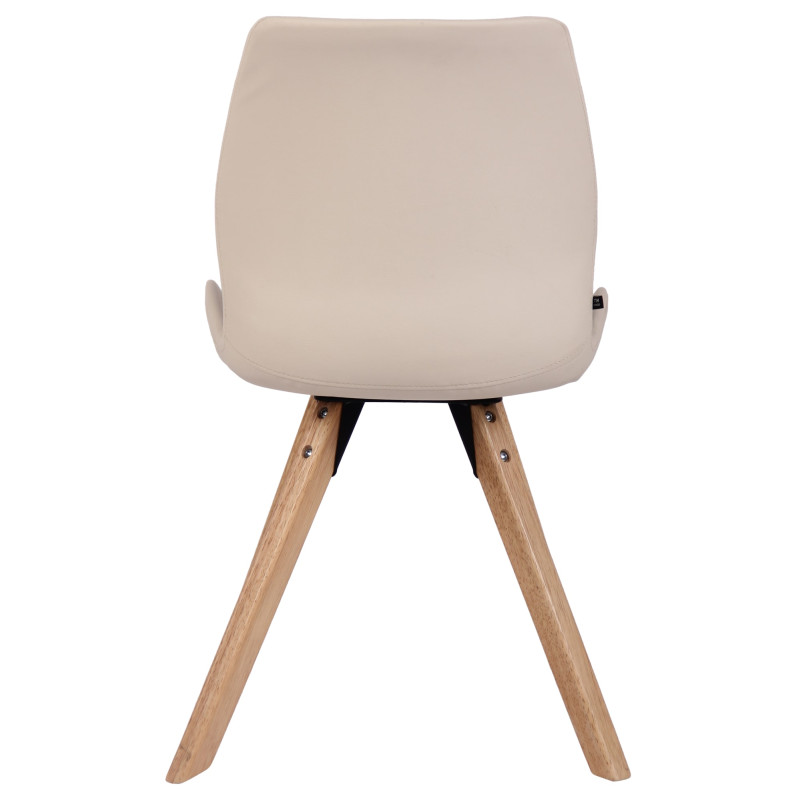 Ensemble de 4 chaises Luna en similicuir crème