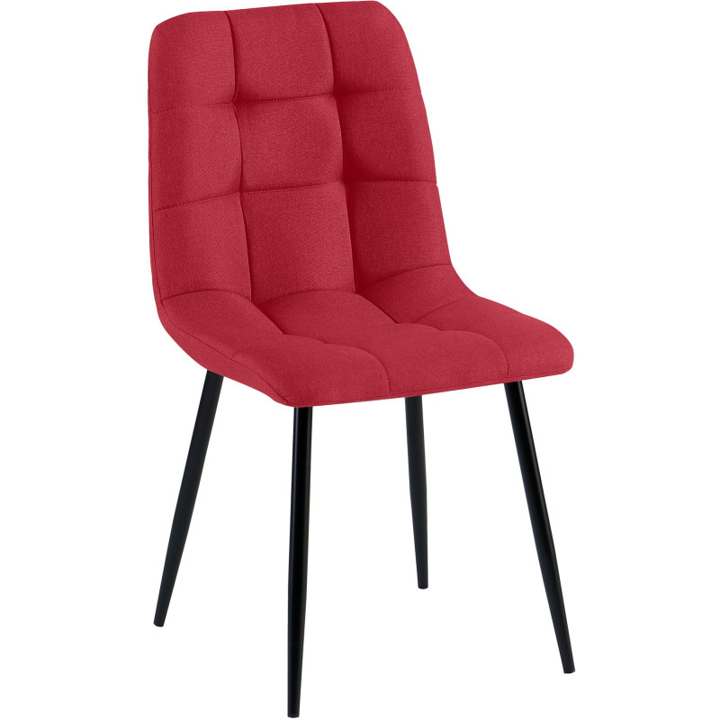 Chaise de salle à manger Antibes tissu rouge