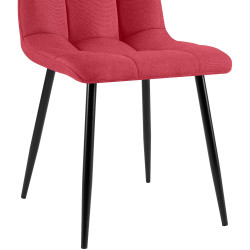 Chaise de salle à manger en tissu Antibes rouge