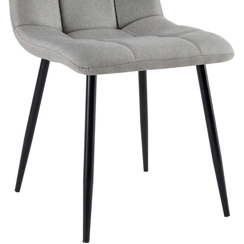 Chaise de salle à manger en tissu Antibes gris clair