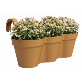 Pot ARTEVASI - CAPRI TRIPLE - Balcon - Jaune miel - L54 x P30,5 x H28 cm