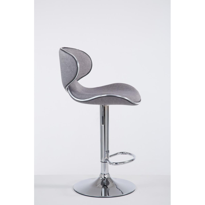 Tabouret de bar Las Vegas V2 tissu chromé gris clair
