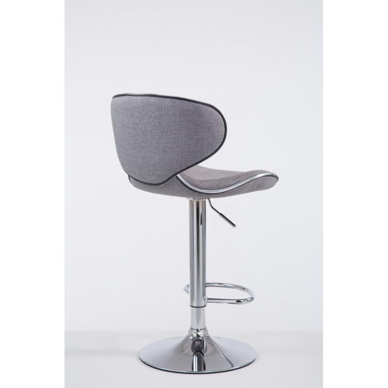 Tabouret de bar Las Vegas V2 tissu chromé gris clair