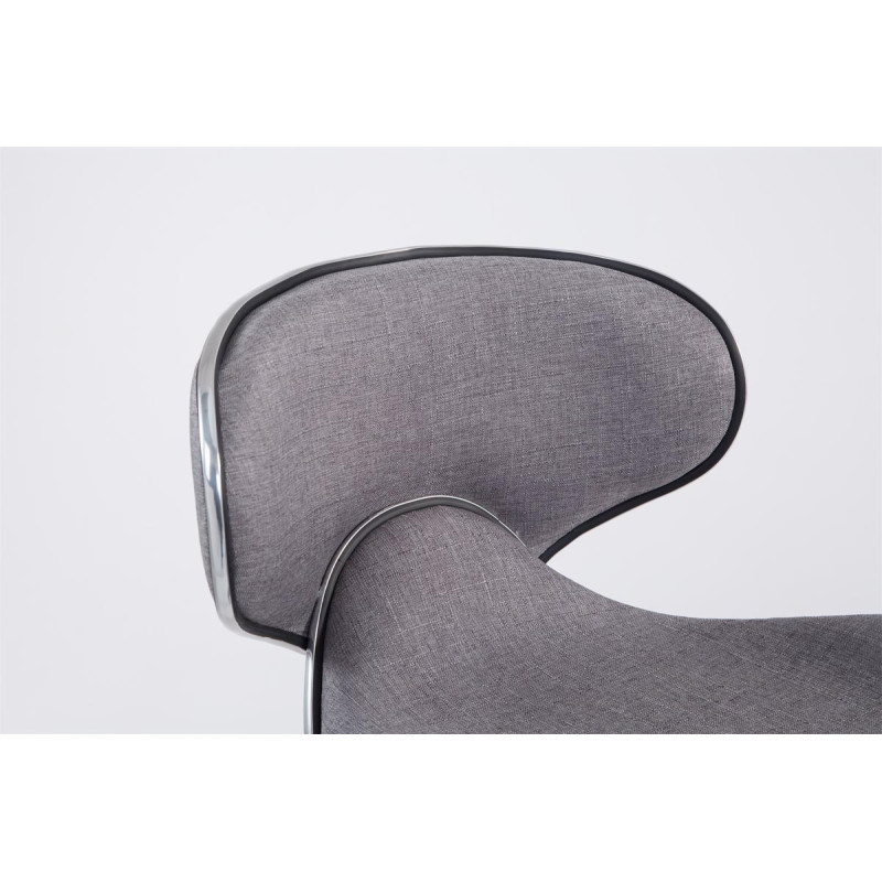 Tabouret de bar Las Vegas V2 tissu chromé gris clair