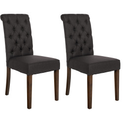 Lot de 2 chaises de salle à manger en tissu Lisburn noir