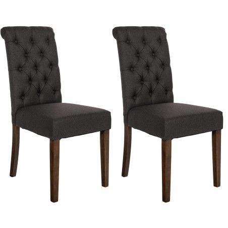 Lot de 2 chaises de salle à manger en tissu Lisburn noir