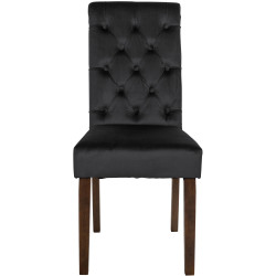 Ensemble de 2 chaises de salle à manger Lisburn en velours noir