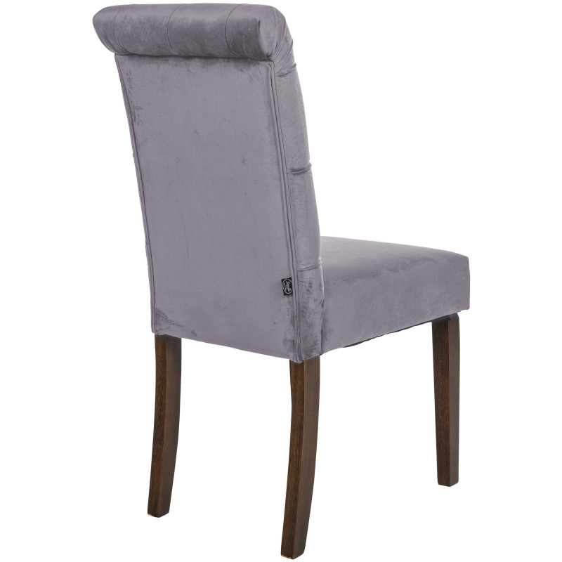 Ensemble de 2 chaises de salle à manger Lisburn en velours gris foncé