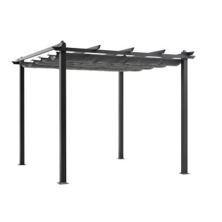 Pergola en aluminium CORDOBA - Gris - 3 x 3 m