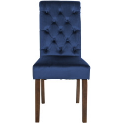 Lot de 2 chaises de salle à manger Lisburn en velours bleu