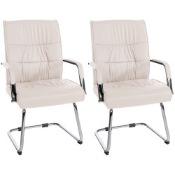 Lot de 2 chaises visiteurs Sievert crème