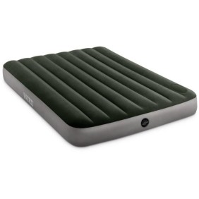 INTEX Matelas gonflable Downy 2 personnes + Gonfleur a pied intégré 64762