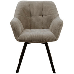 Chaise de salle à manger Jordi Cord, marron