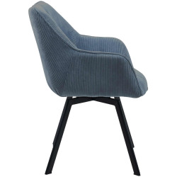 Chaise de salle à manger Jordi Cord, bleue