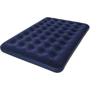 BESTWAY Matelas gonflable floqué Horizon Double + Pompe électrique Sidewinder + Sac – 2 places – Bleu