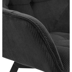 Chaise de salle à manger Jordi Cord, noire