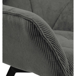 Chaise de salle à manger Jordi Cord, gris foncé