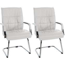 Lot de 2 chaises visiteurs Sievert blanc