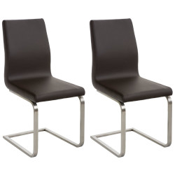 Lot de 2 chaises de salle à manger Belfort marron