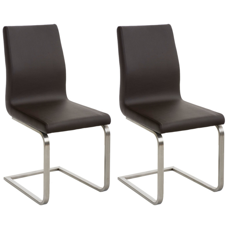 Ensemble de 2 chaises de salle à manger marron Belfort