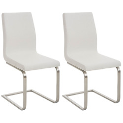 Ensemble de 2 chaises de salle à manger Belfort, tissu blanc