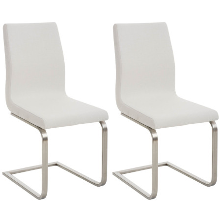 Ensemble de 2 chaises de salle à manger Belfort, tissu blanc