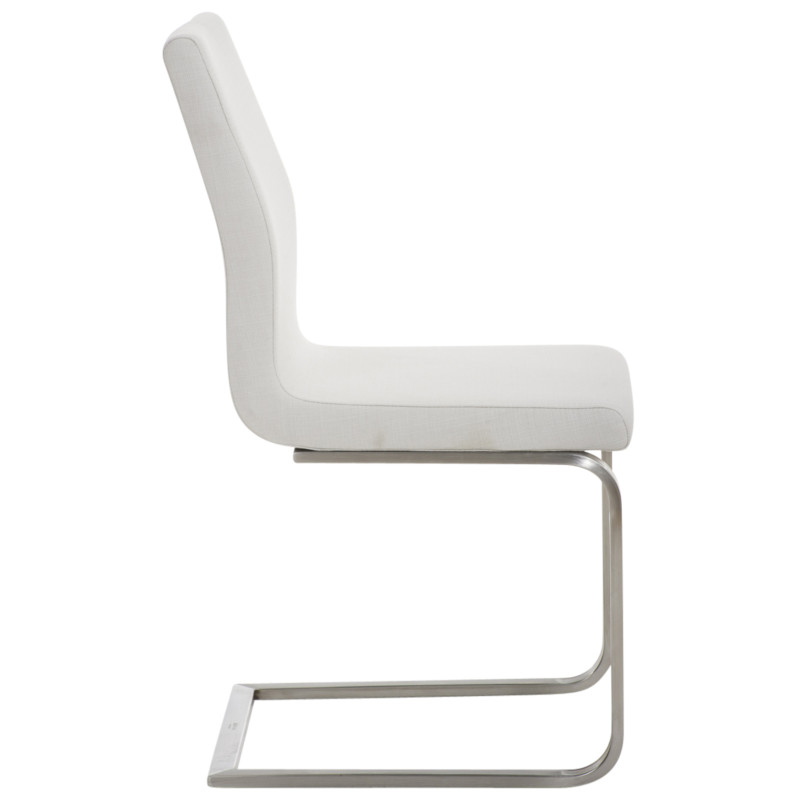 Lot de 2 chaises de salle à manger en tissu Belfort blanc