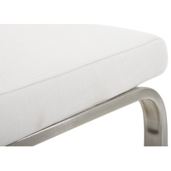 Lot de 2 chaises de salle à manger en tissu Belfort blanc