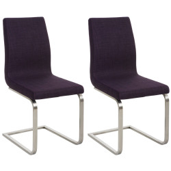 Ensemble de 2 chaises de salle à manger Belfort, tissu violet