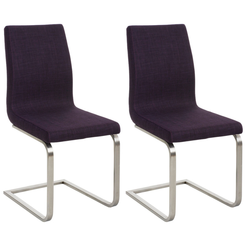Ensemble de 2 chaises de salle à manger Belfort, tissu violet