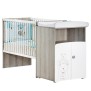 Lit combiné - 120x60cm - Evolutif en 90x190cm - Babyprice Teddy - En bois - Blanc - Sérigraphie ours