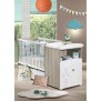 Lit combiné - 120x60cm - Evolutif en 90x190cm - Babyprice Teddy - En bois - Blanc - Sérigraphie ours