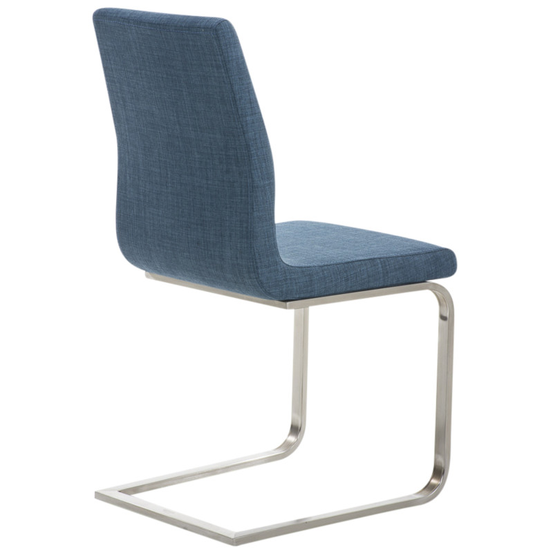 Lot de 2 chaises de salle à manger en tissu Belfort bleu