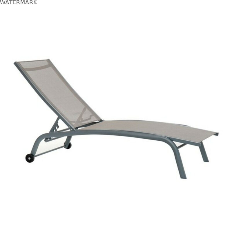 Chaise longue DKD Home Decor Avec des roues Gris PVC Aluminium (187,5 x 64 x 97 cm) Chaise longue DKD Home Decor Avec des roues Gris PVC Aluminium (187,5 x 64 x 97 cm)
