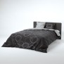 VISION Parure de couette Lenny - 100% coton - 1 housse de couette 220 x 240 cm + 2 taies d'oreiller 65 x 65 cm - Gris anthracite