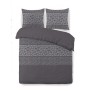 VISION Parure de couette Arthur - 100% coton - 1 housse de couette 240 x 260 cm + 2 taies d'oreiller 65 x 65 cm - Gris anthracit