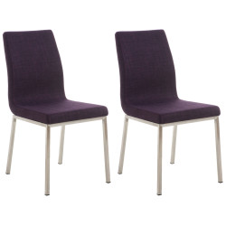 Ensemble de 2 chaises de salle à manger Colmar, tissu violet