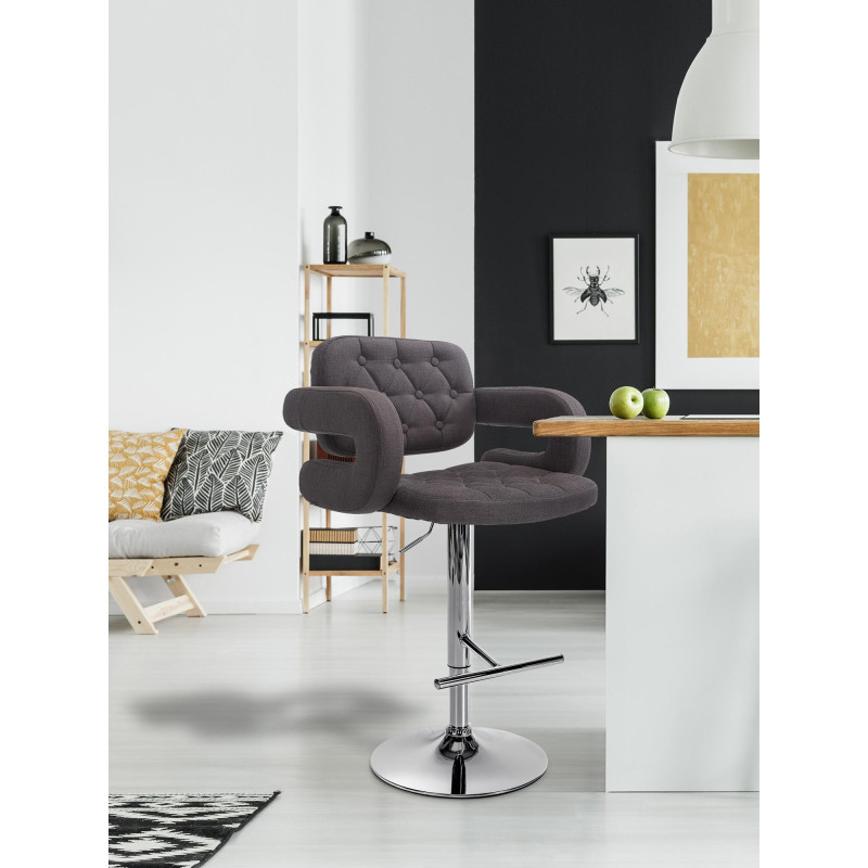 Tabouret de bar Dublin FABRIC C gris foncé