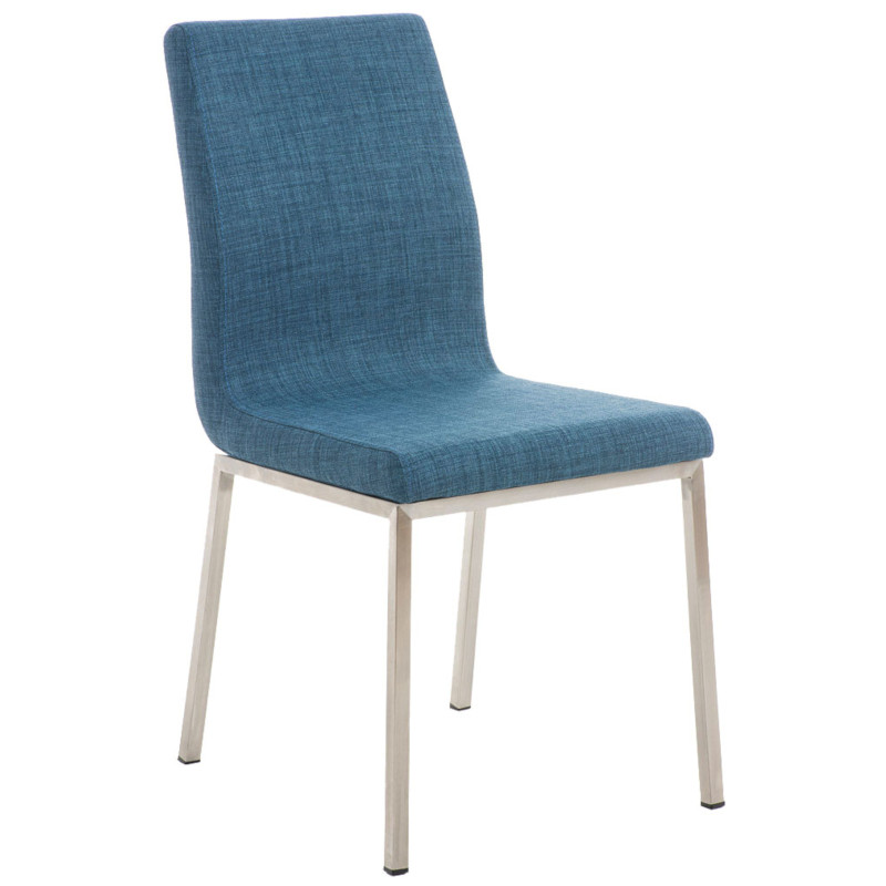 Lot de 2 chaises de salle à manger Colmar en tissu bleu